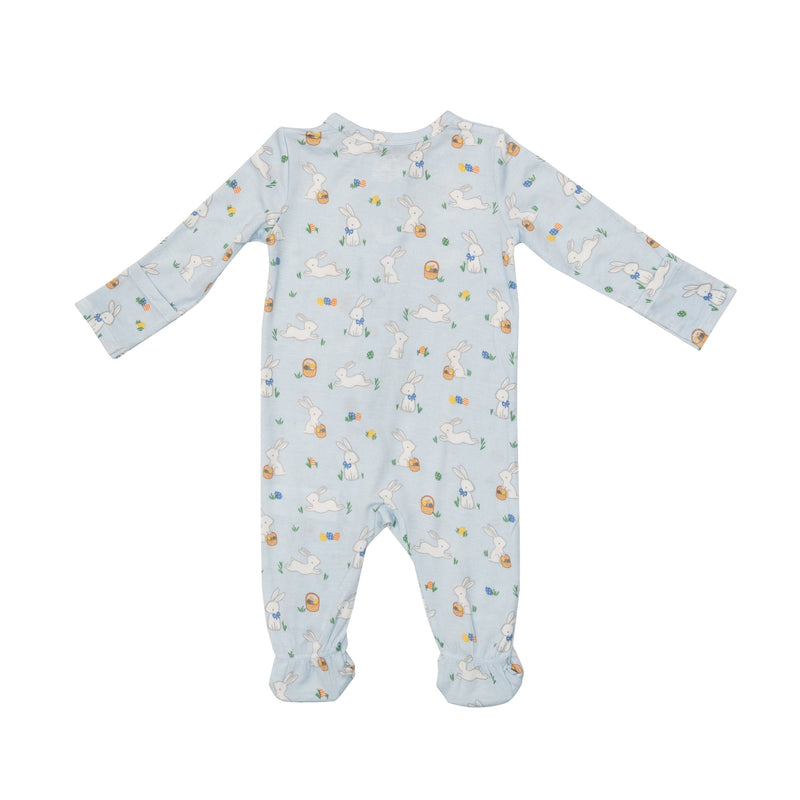 Blue Bunnies 2way Zip Footie