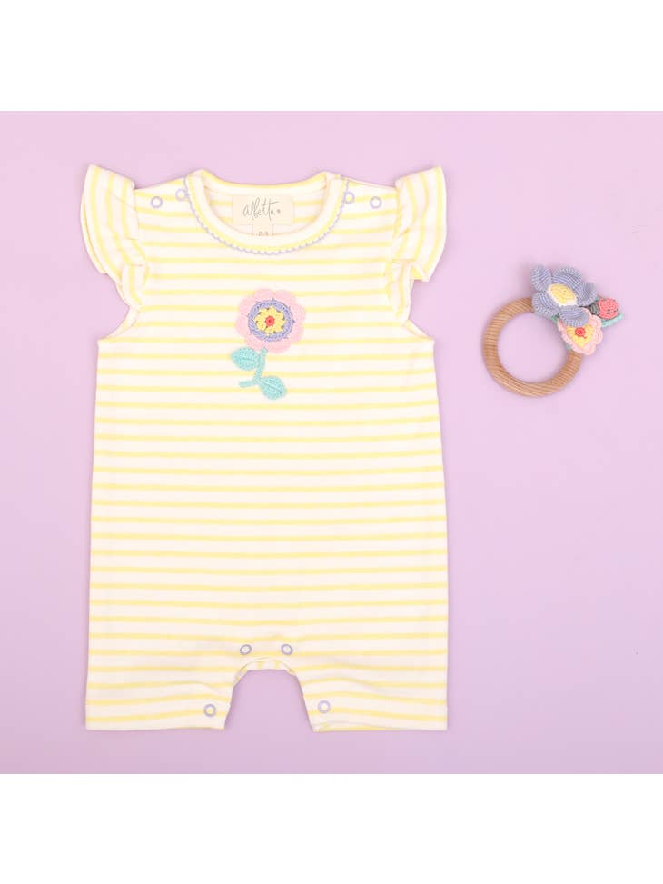 Flower Crochet Frill Babyvest Romper