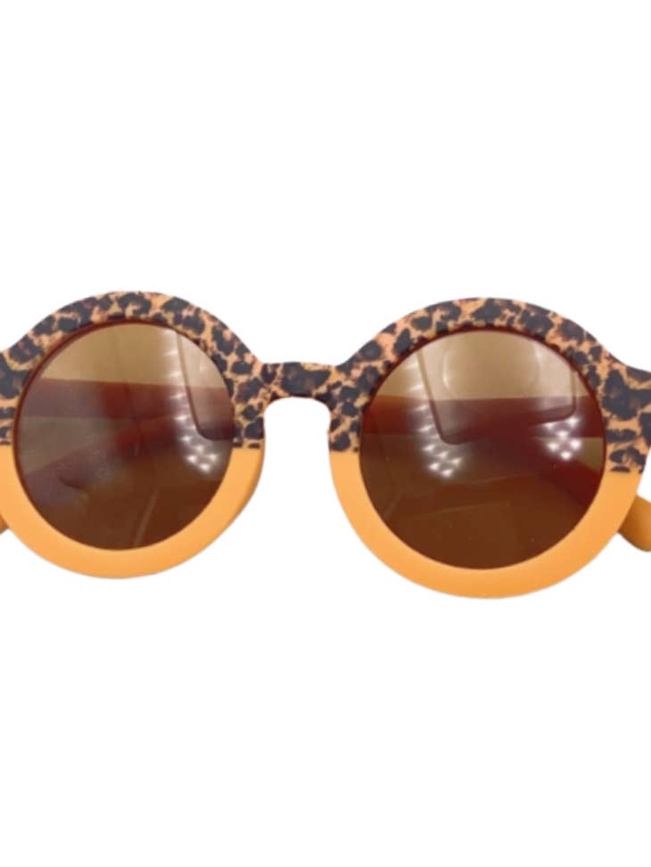 Round Two Tone Sunglasses - Clementine Cheetah