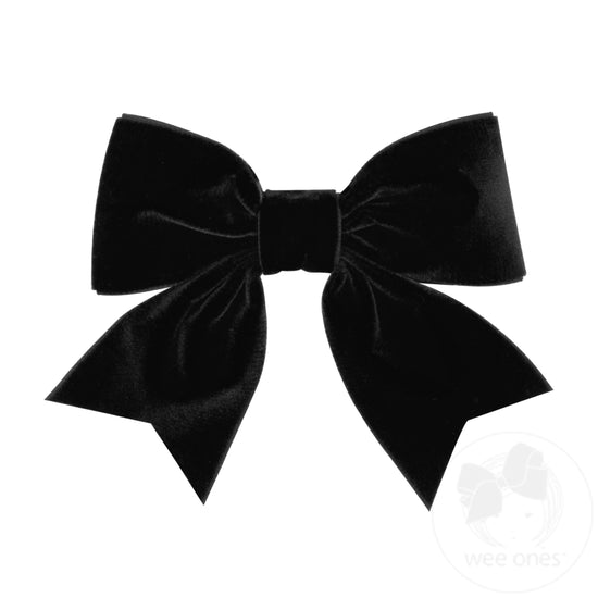Black Velvet Bow w/Fancy Tails