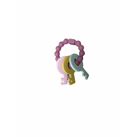 Mauve Key Teether Rattle