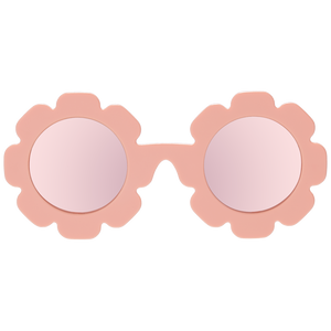 Flower Sunglasses - Peachy Keen with Rose Gold Mirrored Polarized Lens