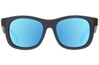 Navigator Sunglasses - Black with Cobalt Mirrored Polarized Lens