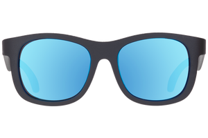 Navigator Sunglasses - Black with Cobalt Mirrored Polarized Lens