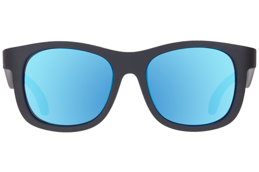 Navigator Sunglasses - Black with Cobalt Mirrored Polarized Lens