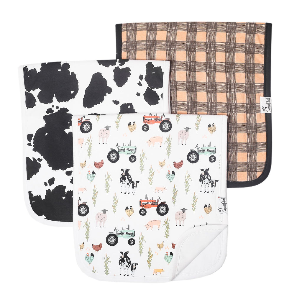 Jo - Premium 3 Pack Cotton Burp Cloth Set