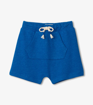Blue Melange Baby Kanga Pocket Shorts