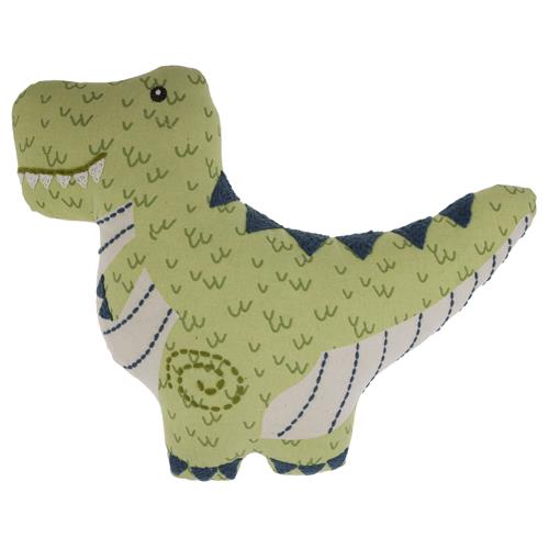 Embroidered Dino Pillow