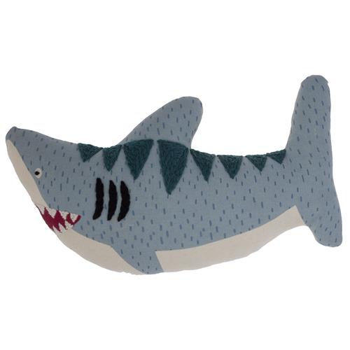 Embroidered Shark Pillow