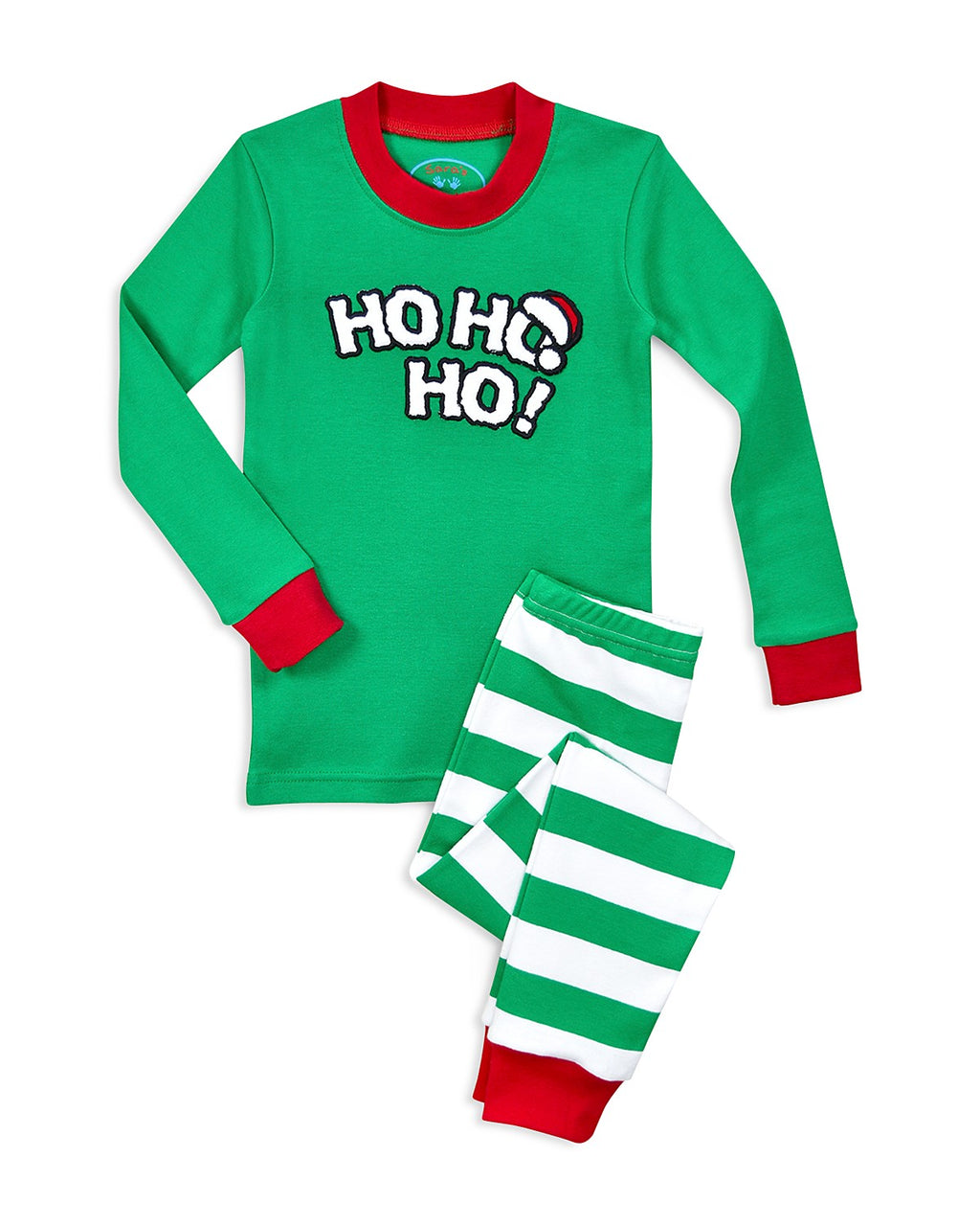 Sara's Prints HoHoHo Santa Hat Long John Pajama Set