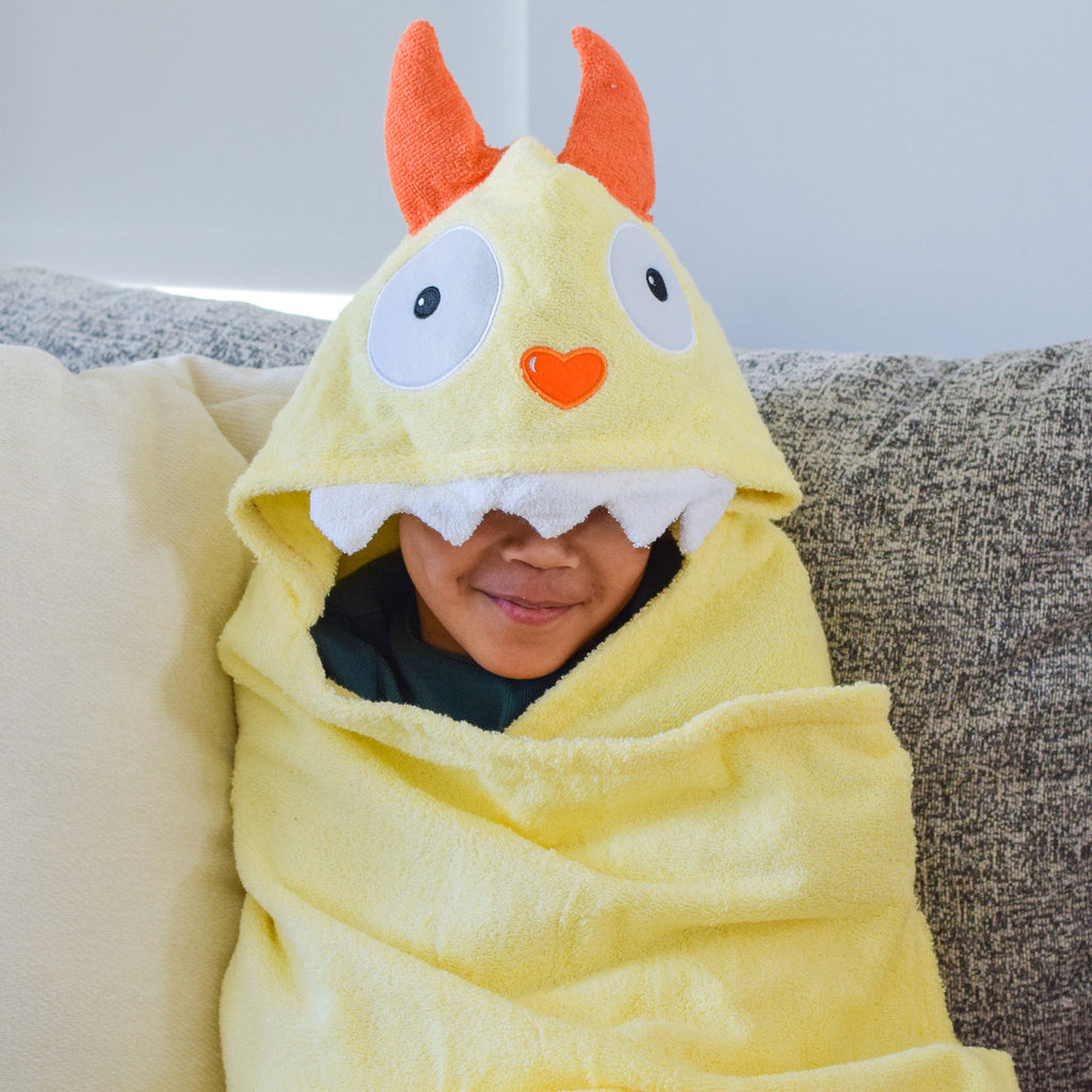 Yellow Monster Hooded Towel
