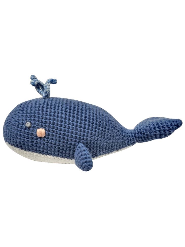 Crochet Wilbert Whale Rattle Toy/ Doll