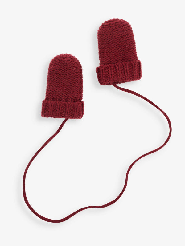 Mittens with String - Berry