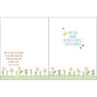 With Scripture Religious Card - Baptism Flowers