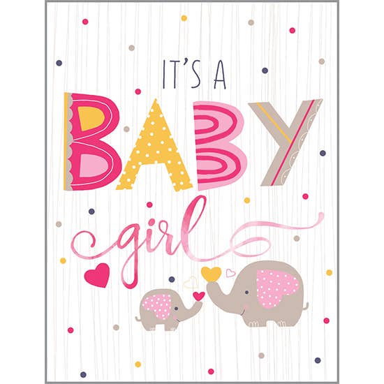 Baby Card - Girl Elephant