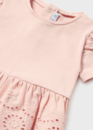 Pink Eyelet Embroidery T-Shirt Sustainable Cotton Baby