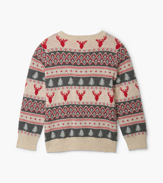 Fair Isle Stags V-Neck Sweater – Bright Beginnings Boutique
