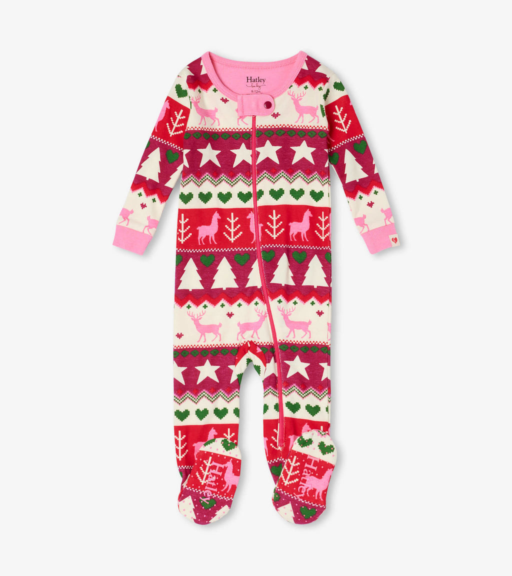 Holiday Fair Isle Organic Footie