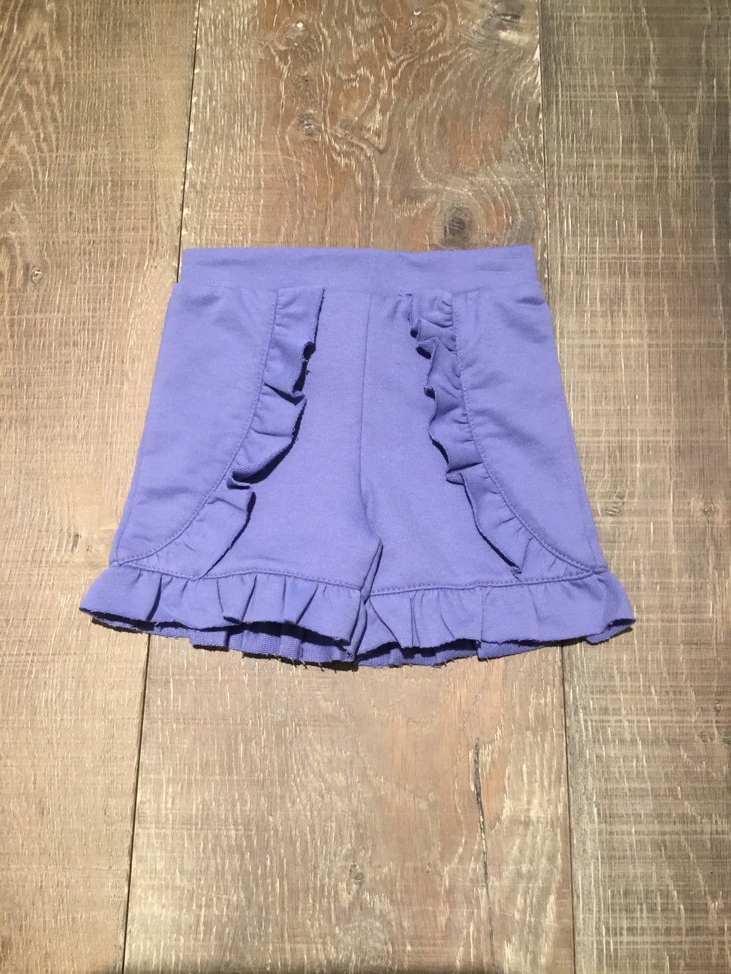 Lavender Raw Ruffle Shorts