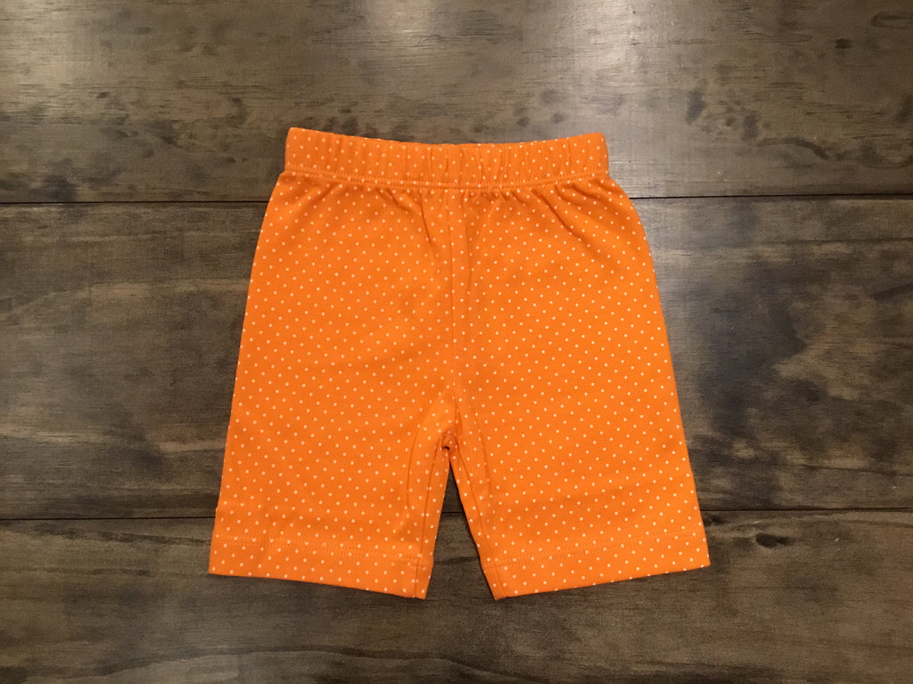 Orange & White Dotted Bicycle Shorts by Luigi Kids