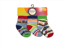 Speedy Colorful Car Vehicles Multi 3-Pack Socks by Jefferies Socks