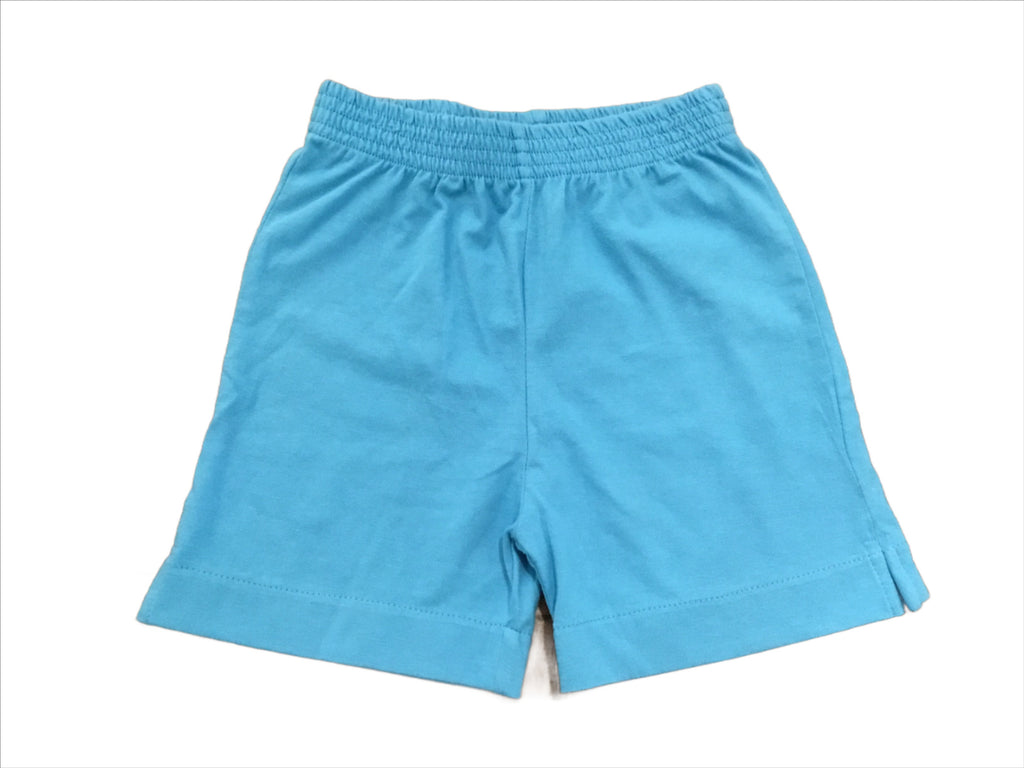 Turquoise Jersey Knit Shorts by Luigi Kids