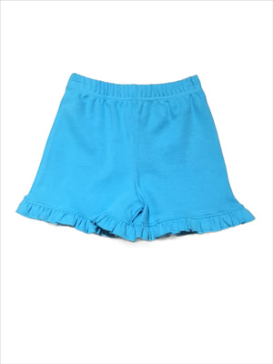 Turquoise Ruffle Edge Shorts by Luigi Kids