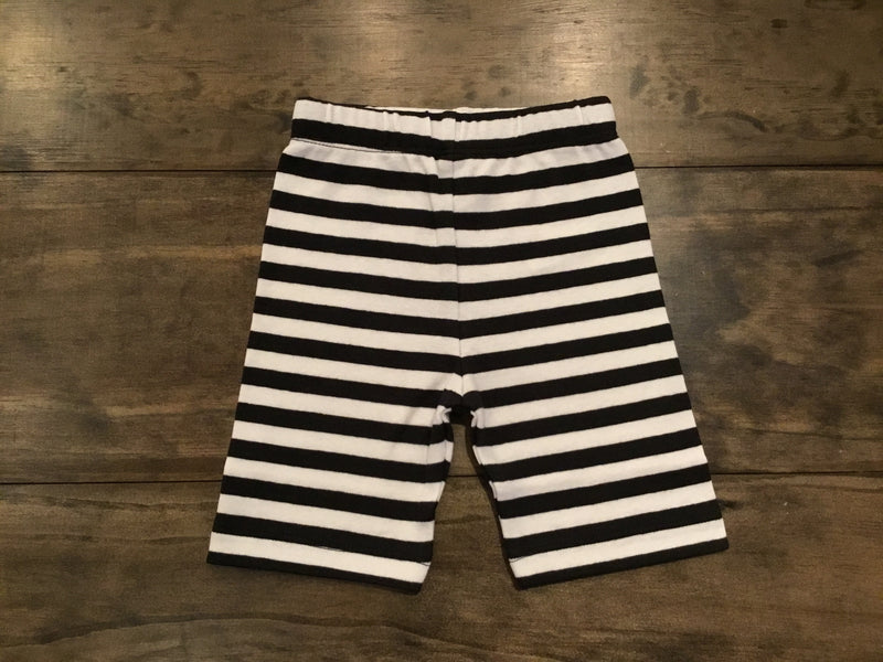 Black & White Stripe Bicycle Shorts by Luigi Kids
