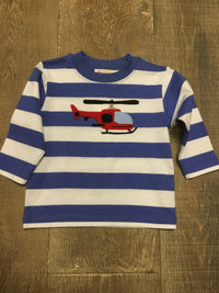 Helicopter Blue & White Striped L.S. Tee