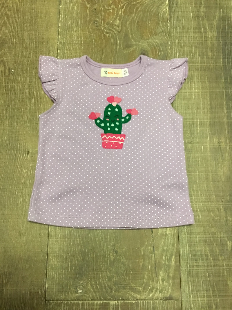 Cactus Bloom Lavender Dotted Shirt