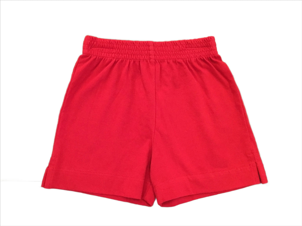 Deep Red Jersey Knit Shorts by Luigi Kids