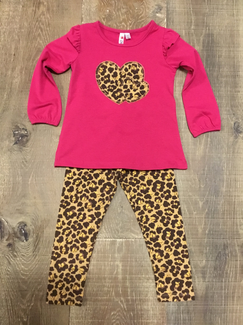 Leopard Hearts & Leggings Set