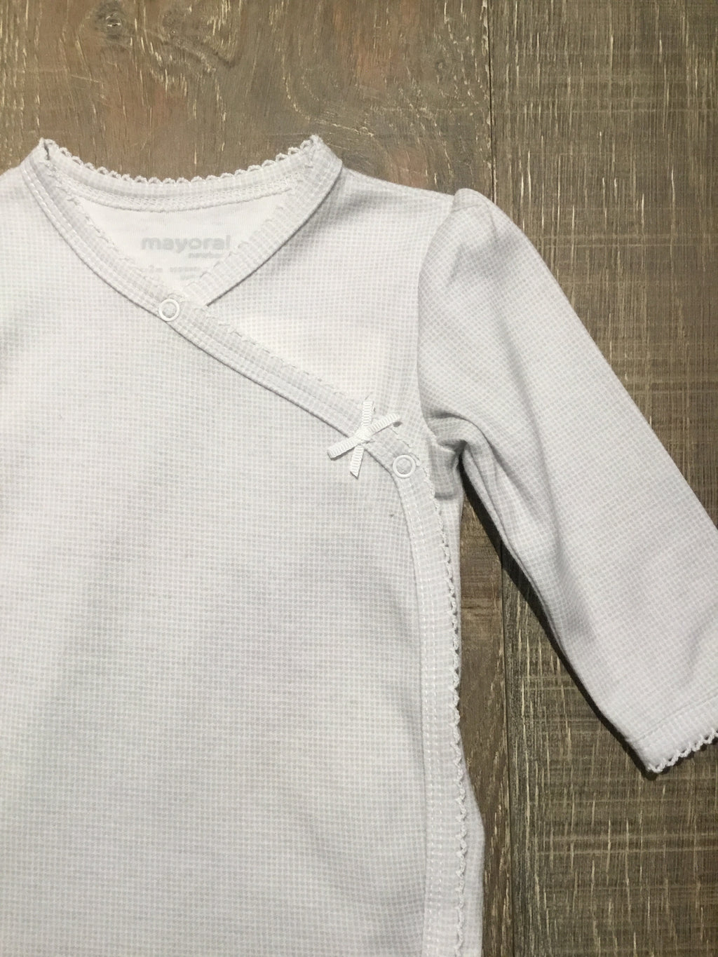 Grey & White Long Sleeve Onesie