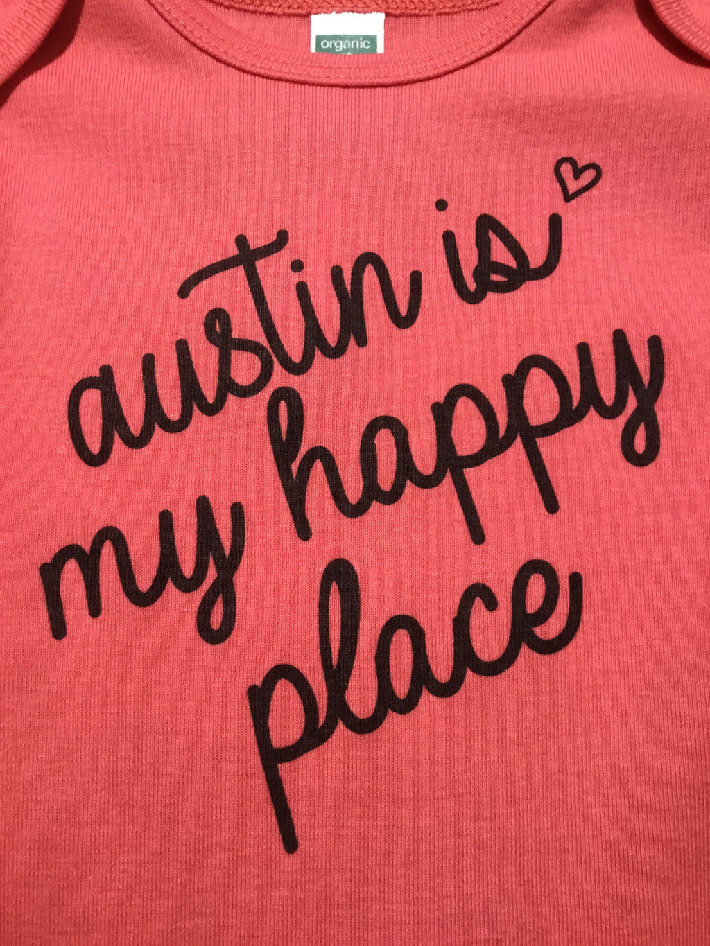 Organic Austin Happy Place Onesie Coral
