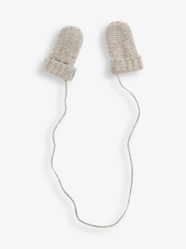 Mittens with String - Marl Grey