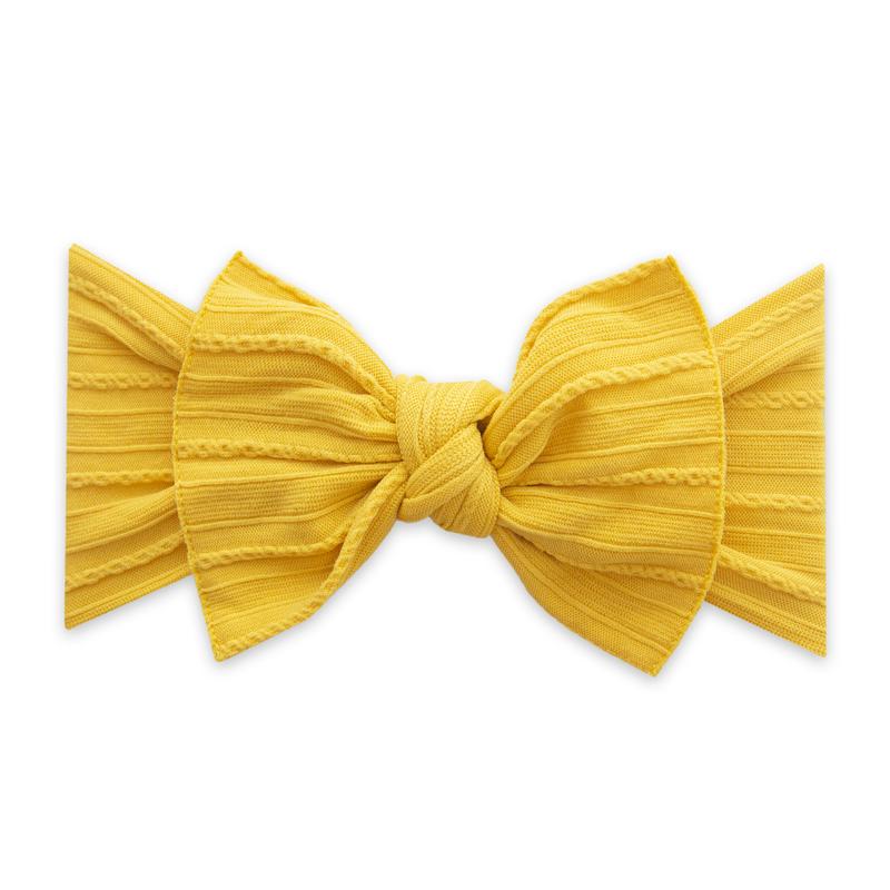 Cable Knit Knot Baby Bling - Mustard