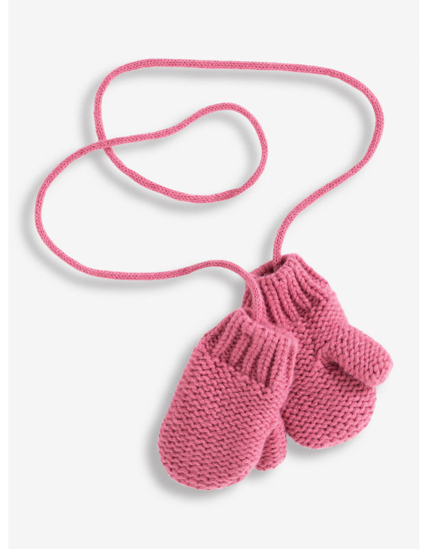Mittens with String - Pink