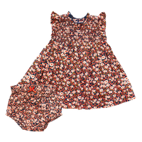 Baby Stevie Dress Set - Navy Ditsy Floral