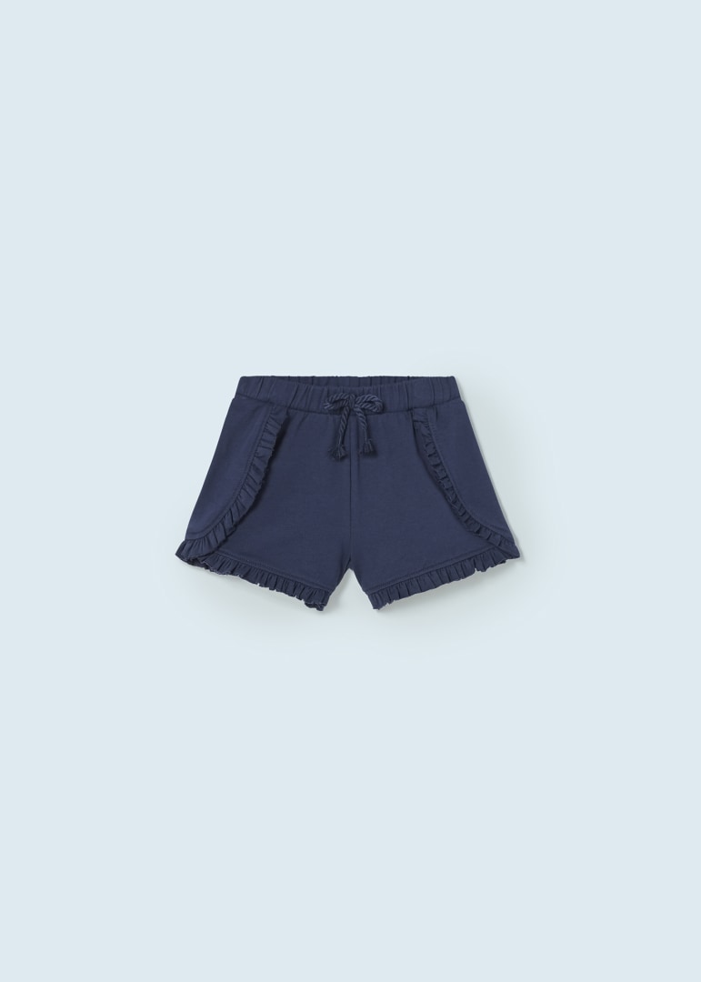 Marino Blue Knit Ruffle Shorts
