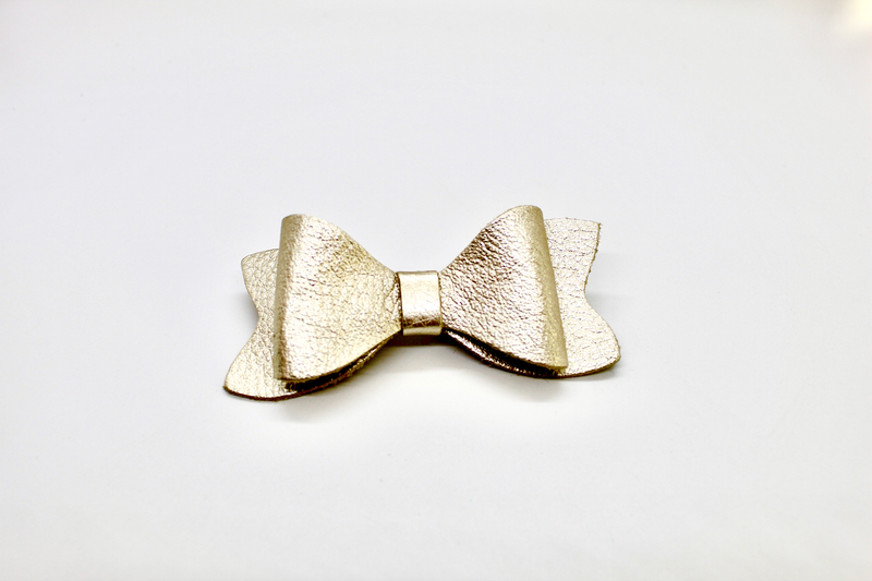 Champagne Leather Hair Clip