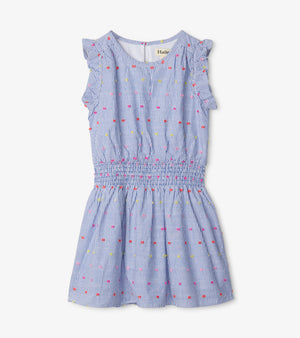clip dot woven play dress | amparo blue