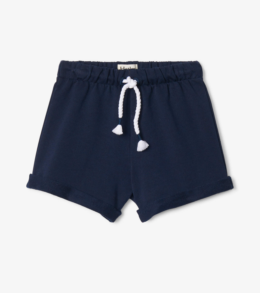 Navy Blue Pull On Terry Shorts