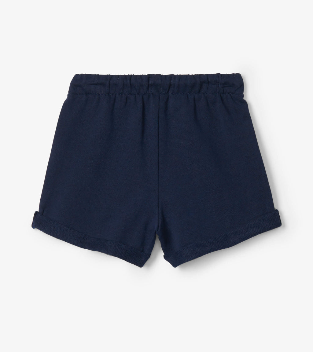 Navy Blue Pull On Terry Shorts