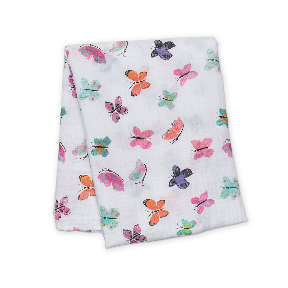 LLJ Cotton Muslin Blanket - Butterfly